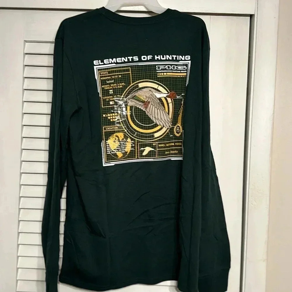 NWT $35 columbia phg men’s long sleeve tshirt graphic size lg green